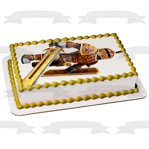Roblox Knight of the Sacred Flame Edible Cake Topper Image ABPID01610