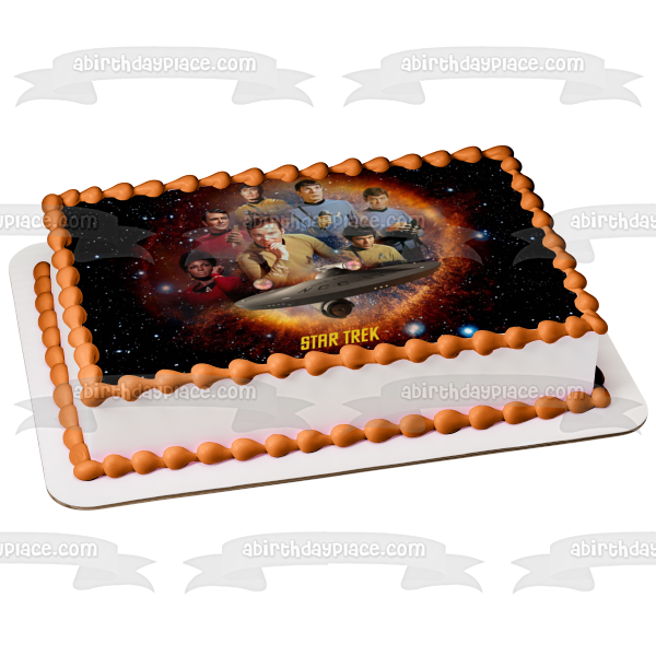 Star Trek Science Fiction James T. Kirk Spock and Leanord McCoy Edible Cake Topper Image ABPID01649