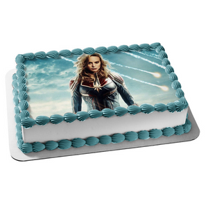 Captian Marvel Galactic War Fantasy Science Fiction Edible Cake Topper Image ABPID01652