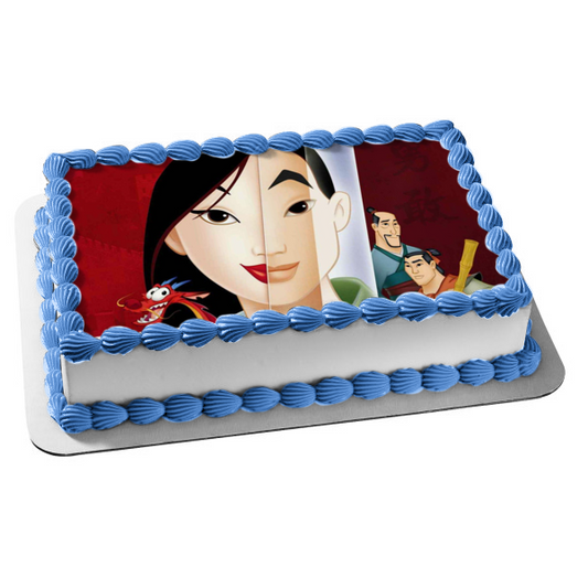 Mulan Mushu Fa Zhou and Li Shang Edible Cake Topper Image ABPID01668