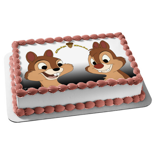 Chip 'N Dale Acorn Edible Cake Topper Image ABPID01757