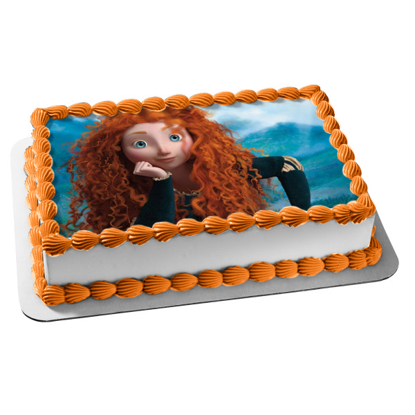 Brave Merida Mountains In the Background Edible Cake Topper Image ABPID01761