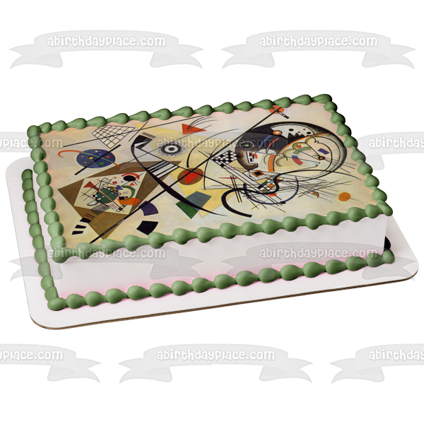 Wassily Kandinsky Transverse Line Painting Edible Cake Topper Image ABPID01762