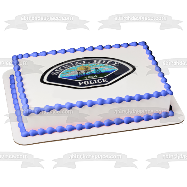 Signal Hill Police Department Badge Edible Cake Topper Image ABPID01799