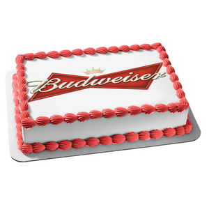 Budweiser Logo Pale Lager Anheuser-Busch Edible Cake Topper Image ABPID01805