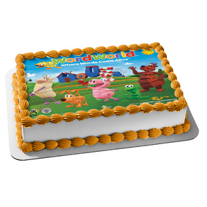 Wordworld Where Words Come Alive Frog Bear Pig Dog and Sheep Edible Cake Topper Image ABPID01853