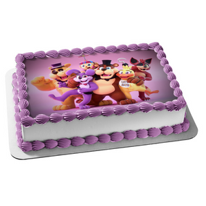 Five Night's at Freddy Cartoon Bonnie Foxy Golden Freddy Chica Edible Cake Topper Image ABPID01876