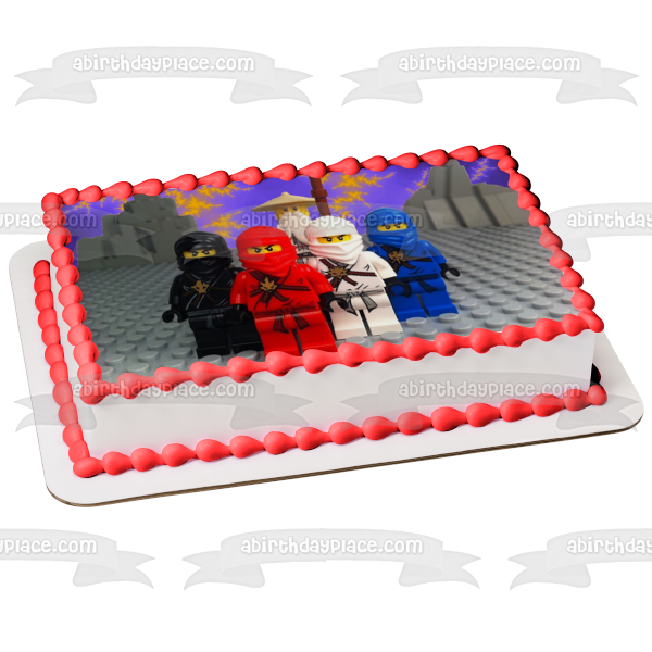 LEGO Ninjago Ninjas and Master Wu Edible Cake Topper Image ABPID03203
