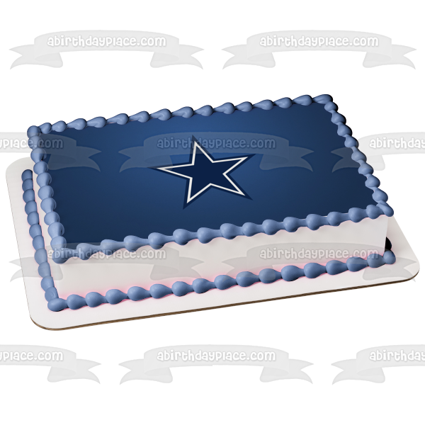 Dallas Cowboys Logo Football NFL Edible Cake Topper Image ABPID03247