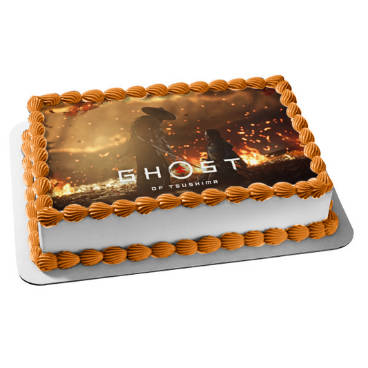 Ghost of Tsushima Video Game Stealth Samurai Combat Jin Sakai Edible Cake Topper Image ABPID53334