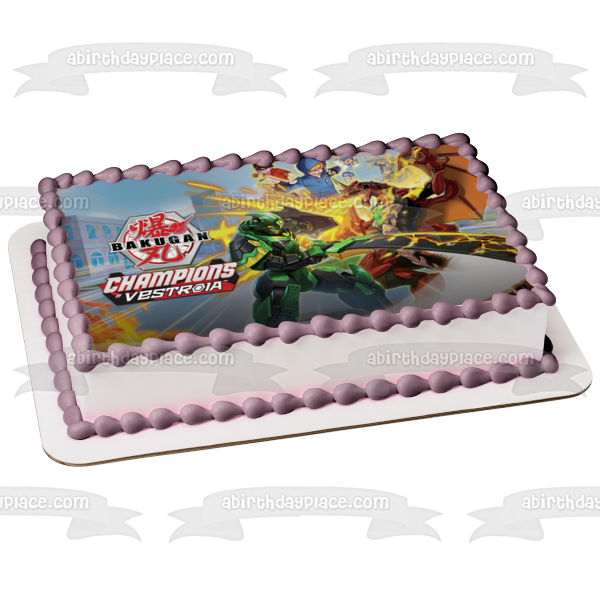 Bakugan Champions of Vestroia Video Game Cover Edible Cake Topper Image ABPID53262