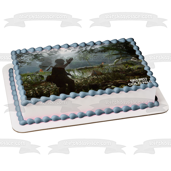Call of Duty Black Ops Cold War Jungle Soldier Edible Cake Topper Image ABPID53265
