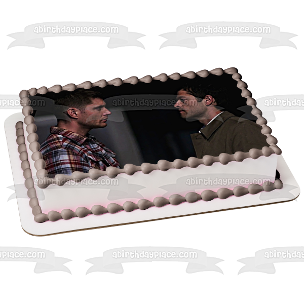 Imagen comestible para decoración de tarta sobrenatural de Dean Castiel ABPID53287 