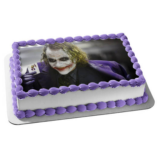 DC Comics El Caballero Oscuro Joker Heath Ledger Decoración comestible para tarta Imagen ABPID53289 