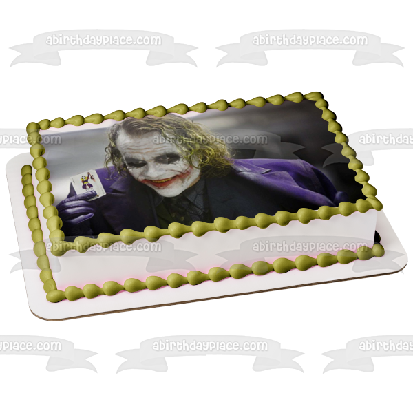 DC Comics The Dark Knight Joker Heath Ledger Edible Cake Topper Image ABPID53289