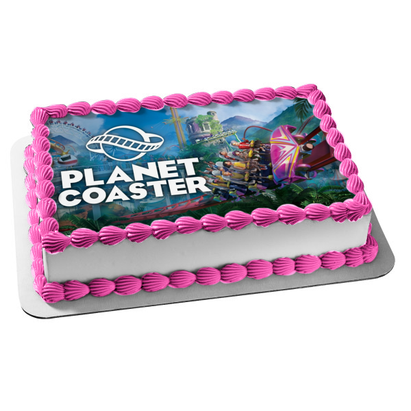 Planet Coaster Roller Coaster Building Theme Park Game Edible Cake Topper Image ABPID53361