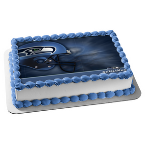 NFL Seattle Seahawks Helmet Logo Edible Cake Topper Image ABPID03321