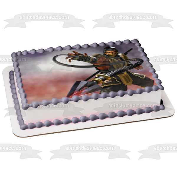 Mortal Kombat Deadly Alliance Scorpion Edible Cake Topper Image ABPID03325