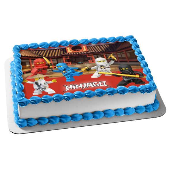 LEGO Ninjago Ninjas Master Wu Kai Cole Zane Jay Edible Cake Topper Image ABPID03333