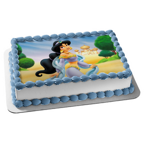 Aladdin Jasmine  Agrabah and Trees Edible Cake Topper Image ABPID03366