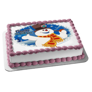 Frosty the Snowman Snowflakes Magic Hat Christmas Edible Cake Topper Image ABPID03369