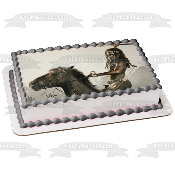 The Walking Dead Michonne Katana and Her Horse Edible Cake Topper Image ABPID03428