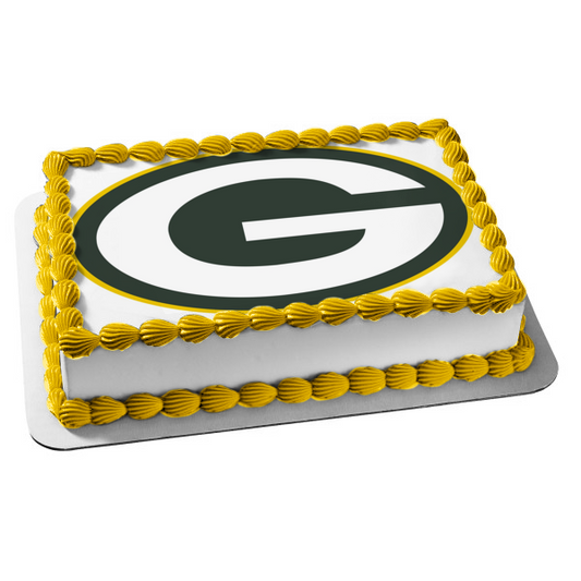 Green Bay Packers Logo Sports NFL Edible Cake Topper Image ABPID03437