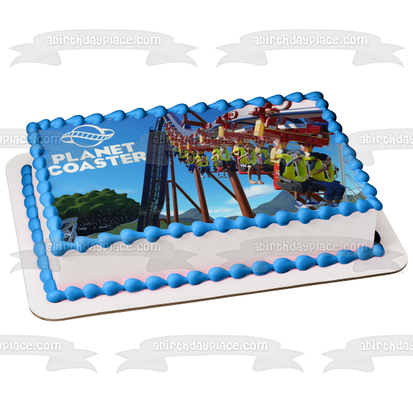Planet Coaster Roller Coaster Building Theme Park Game Edible Cake Topper Image ABPID53360