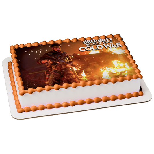 Call of Duty Black Ops Cold War Shooter Video Game Edible Cake Topper Image ABPID53370