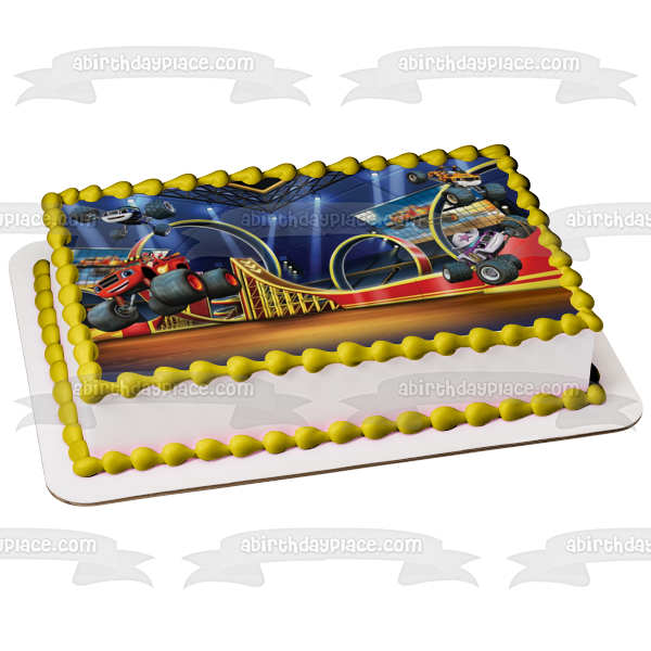 Blaze and the Monster Machines Stripes Starla and Darington Edible Cake Topper Image ABPID03504