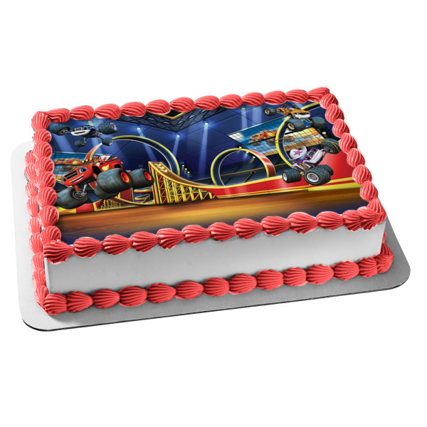 Blaze and the Monster Machines Stripes Starla Darington Edible Cake Topper Image ABPID03504