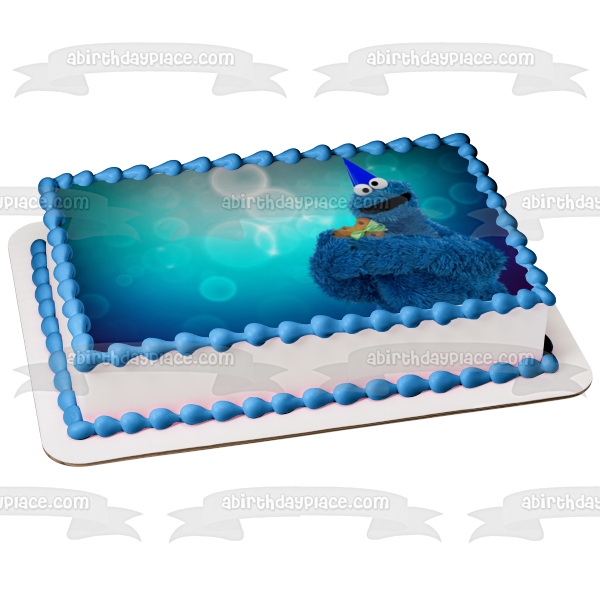 Sesame Street Cookie Monster Cookie Edible Cake Topper Image ABPID03544