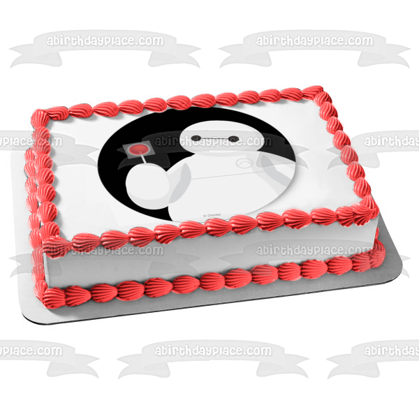 Big Hero 6 Baymax with a Lollipop Edible Cake Topper Image ABPID03631