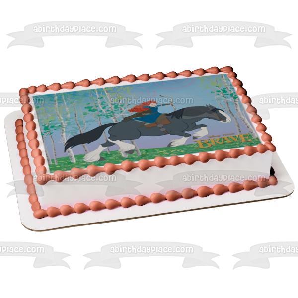 Brave Merida Angus Trees and a Bow and Arrow Edible Cake Topper Image ABPID03639