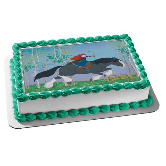 Brave Merida Angus Trees and a Bow and Arrow Edible Cake Topper Image ABPID03639