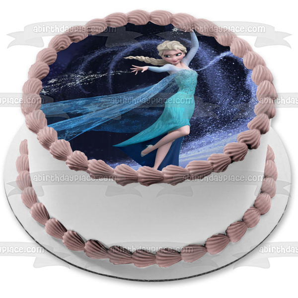 Frozen Elsa  Casting Snowflakes Edible Cake Topper Image ABPID03261