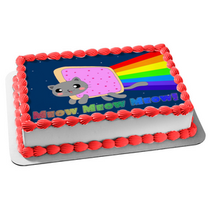 Nyan Cat Rainbow Edible Cake Topper Image ABPID06172