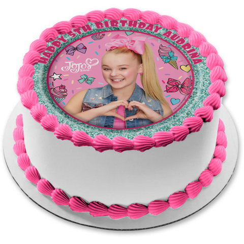 Joelle Joanie Siwa Jojo Siwa Heart Edible Cake Topper Image ABPID00091