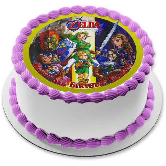 Imagen comestible para decoración de tarta con enlace de Ocarina of Time de The Legend of Zelda ABPID00068