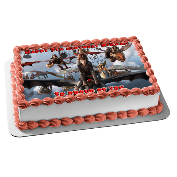 How to Train Your Dragon 3 Hidden World Toothless Hiccup Edible Cake Topper Image ABPID00156