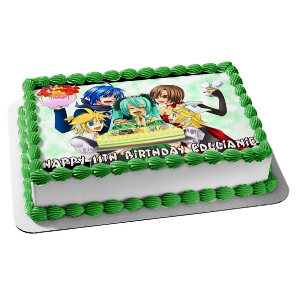 Happy Birthday Cake Anime Friends Edible Cake Topper Image ABPID00161