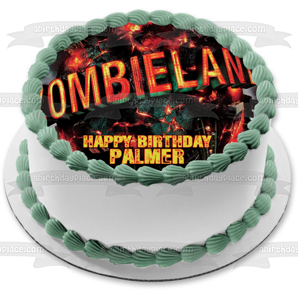Zombieland Movie Cover Exploding Fiery Planet Edible Cake Topper Image ABPID00317