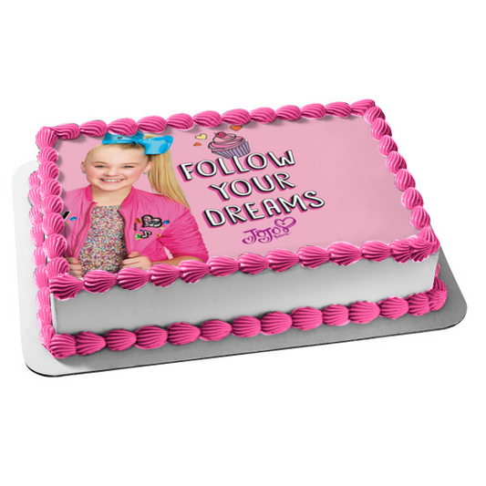 Jo Jo Siwa Follow Your Dreams Cupcake Edible Cake Topper Image ABPID00319