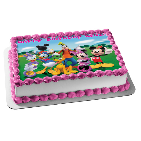 Mickey Mouse Clubhouse Minnie Mouse Goofy Pluto Donald Duck Daisy Duck Disney Group Edible Cake Topper Image ABPID07138
