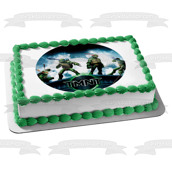 Teenange Mutant Ninja Turtles Michaelangelo Leonardo Raphael and Donatello Edible Cake Topper Image ABPID03653