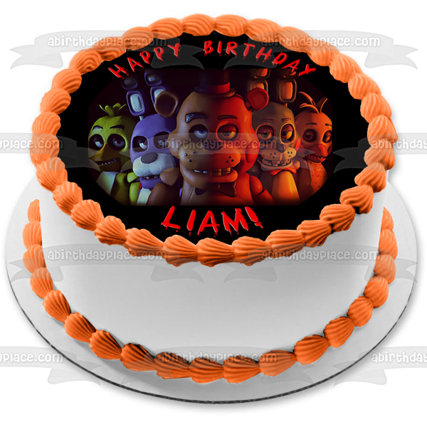 Five Nights at Freedy's Bonnie Chica Bonnie Toy Chica and Lefty Edible Cake Topper Image ABPID00841