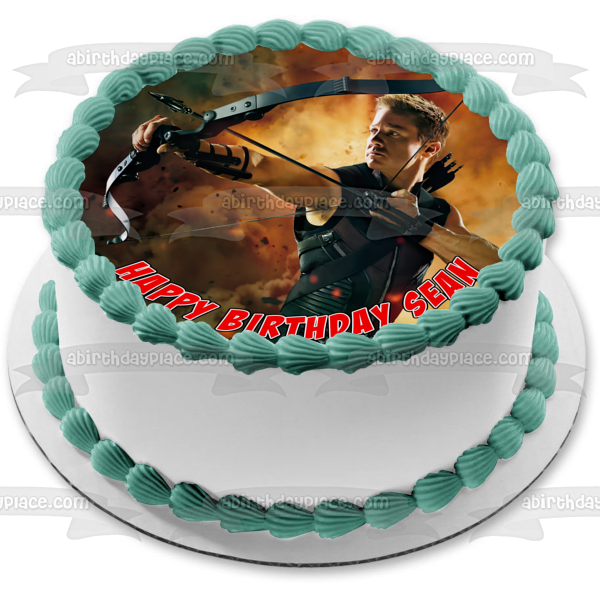 Hawkeye Clint Barton Shooting an Arrow Edible Cake Topper Image ABPID01000