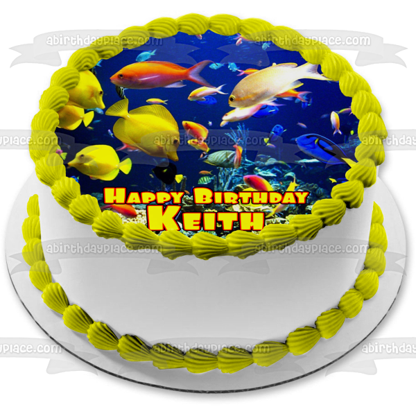 Fish Underwater Sea Life of Tropical Fish Edible Cake Topper Image ABPID05132