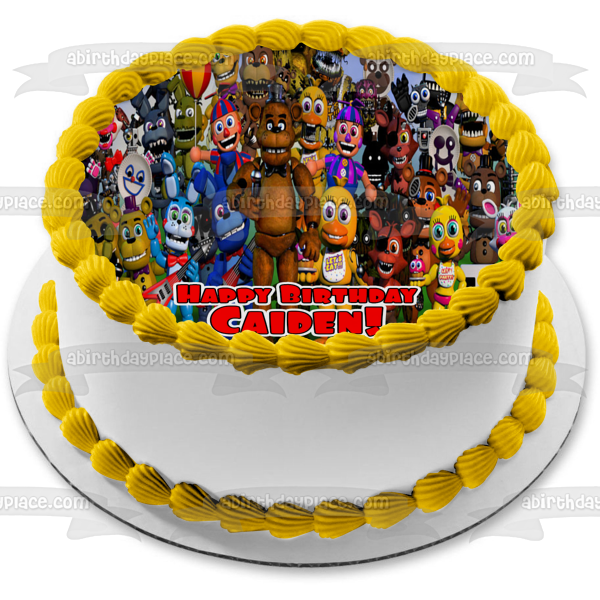 Five Nights at Freddy's Freddy Fazbear Bonnie and Foxy Edible Cake Topper Image ABPID05506