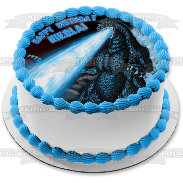 Godzilla King of the Monsters Breathing Blue Fire Edible Cake Topper Image ABPID07291